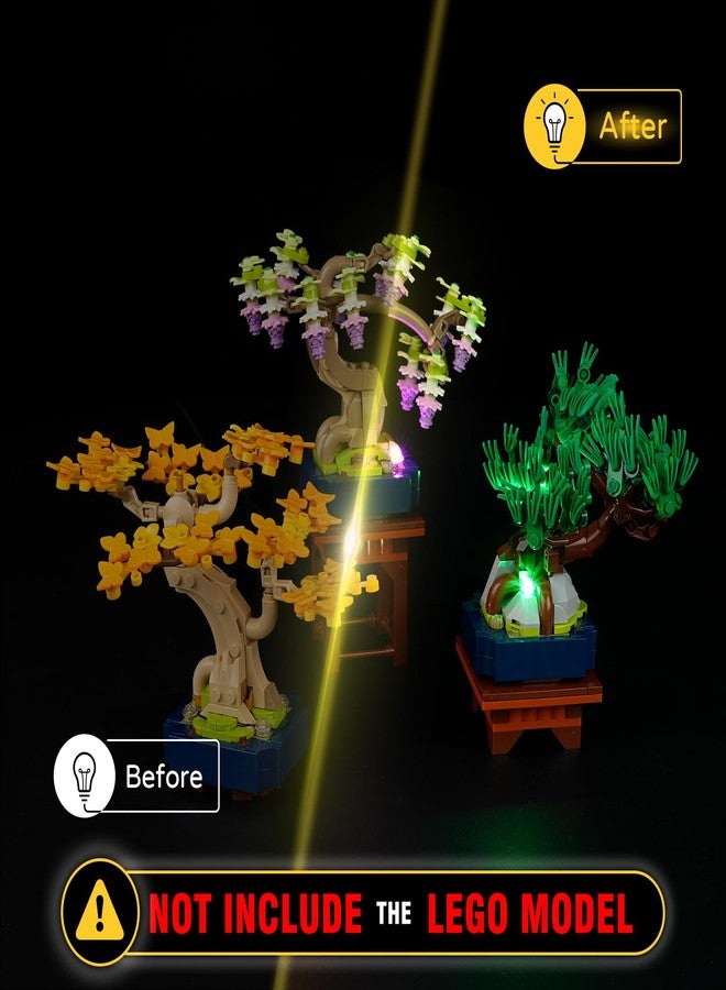 YEABRICKS مصباح LED من YABRICKS لنموذج مكعبات بناء أشجار بونساي نباتية صغيرة من Lego-10373 (مجموعة البناء غير متضمنة) - Image 4